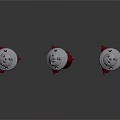 Three Red Fire Hydrants With Silver Tops And Hanging Chains Design