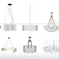 Modern Pendant Lights With Various Stylish White Spherical And Round Shades