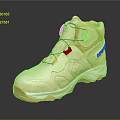 Stylish White And Gold High Top Shoes With Velcro Straps And Thick Sole Design