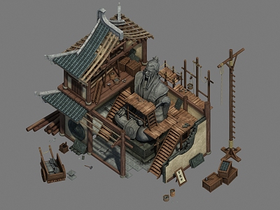 Chinese temple 3d model