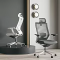 Ergonomic Mesh Back Office Chairs With Adjustable Design In Modern Office Space 3d model