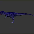 Stunning 3D Rendered Blue Dinosaur With Purple Spots And Open Mouth