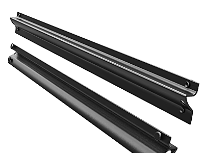 Black Iron Sliding Rails For Furniture Hardware Heavy Duty Metal Construction 3d model