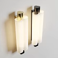 Modern Home Wall Lamps With White Cylindrical Shades And Metal Frames