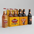 Stewarts Cream Soda And Root Beer Bottles With Glasses For Refreshing Beverages