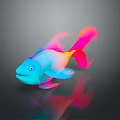 Vibrant Colorful Tropical Fish With Blue Pink Orange Hues And Reflection