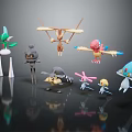 Colorful Fantasy Creature And Character Figures With Diverse Vibrant Designs