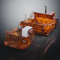 Rusty Vintage Model Trucks With Detailed Design And Classic Appearance 3d model