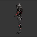 Modern Combat Weapon Armor With Black Red Accents And Mechanical Structure 3d model