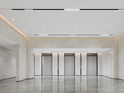 Elevator hall of residential hall 3d model