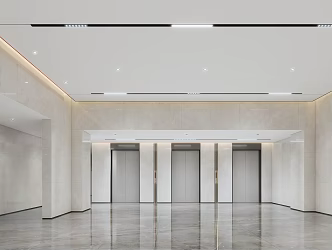 Elevator hall of residential hall 3d model