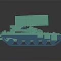 Detailed Teal Building Blocks Tank Model With Tracks And Armored Structure
