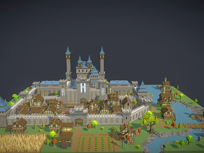 European-style cartoon castle cartoon castle toy 3d model