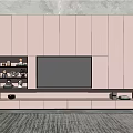 Modern TV Wall Design With Light Cabinetry Central TV Display Shelves And Built-in Lighting