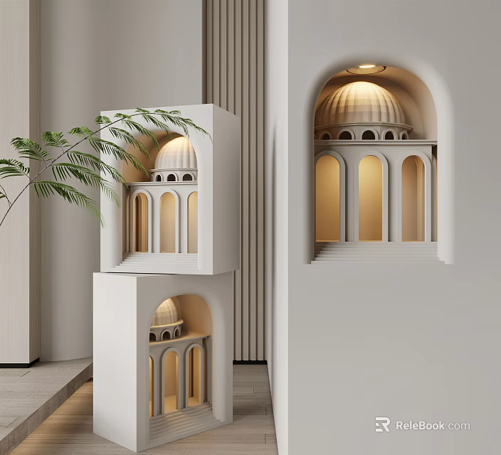 Elegant Modern Wall Lamps With Arch Design And White Finish For Interior Decor 3d model 