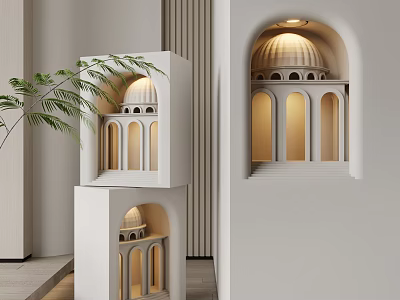 Elegant Modern Wall Lamps With Arch Design And White Finish For Interior Decor 3d model