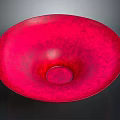 Red Bowl A Functional Household Item With Glossy Surface And Modern Design