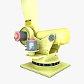 Smart Machine Yellow Robotic Arm Grasping Metal Component In Industrial Environment 3d model