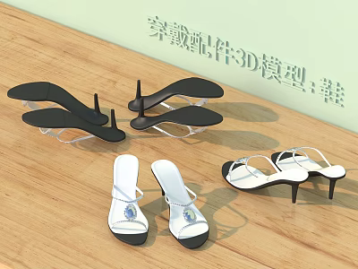 Shoes 3D Model Design For Wearable Accessories With Stylish Modern Details 3d model