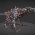 Realistic Mythical Creature 3D Model With Spiked Back Metallic Texture And Intricate Details