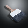 Professional Wooden Handle Paint Brush With Black Bristles And White Ferrule