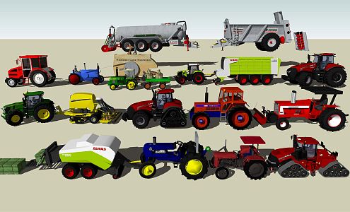 Modern Agricultural Machinery Agricultural Machinery Equipment Tractor Harvester 3d model