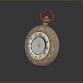 Vintage Copper Pocket Watch With Ornate Engraved Design And Roman Numeral Dial