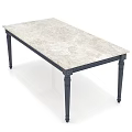 Elegant Coffee Table With Marble Top And Black Decorative Legs 3d model