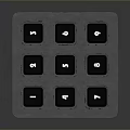 Modern Electronic Numeric Keypad With Black Keys And Blue Metallic Base Design Layout