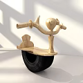 Wooden Kids Chair With Human Shaped Design And Tire Base Seat