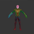 Spider Man 3D Model in Red and Blue Costume with Spider Web Pattern Standing Pose 3d model