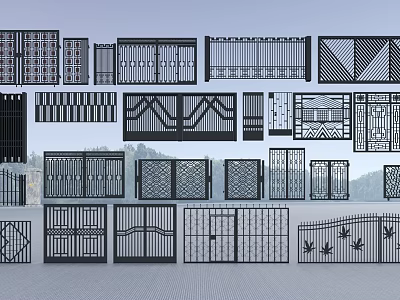 Modern Gate Metal Grille Gate Small Courtyard Gate Entrance Gate Iron Gate Iron Gate Fence Railing Guardrail 3d model