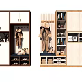 Modern Shoe Cabinet With Hanging Hooks And Multiple Storage Compartments 3d model
