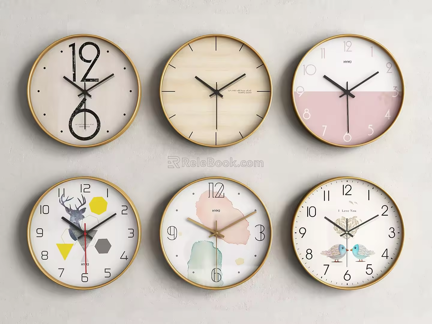 Nordic clock wall clock 3d model