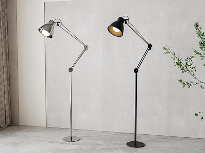 Metal floor lamp combination 3d model