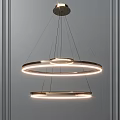 Modern Circular Pendant Light Featuring Double Ring LED Design And Sleek Finish 3d model