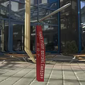 Sturdy Long Metal Hardware Tool Bar With Red Tag On Outdoor Ground Surface