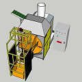 Heavy Duty Industrial Equipment With Conveyor System Rotary Drum Yellow Frame And Control Cabinet