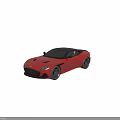 Red Sports Car With Sleek Design Black Alloy Wheels And Aerodynamic Body