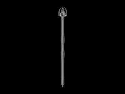 Medieval Metal Spear Weapon Featuring Decorative Head and Long Shaft Design 3d model