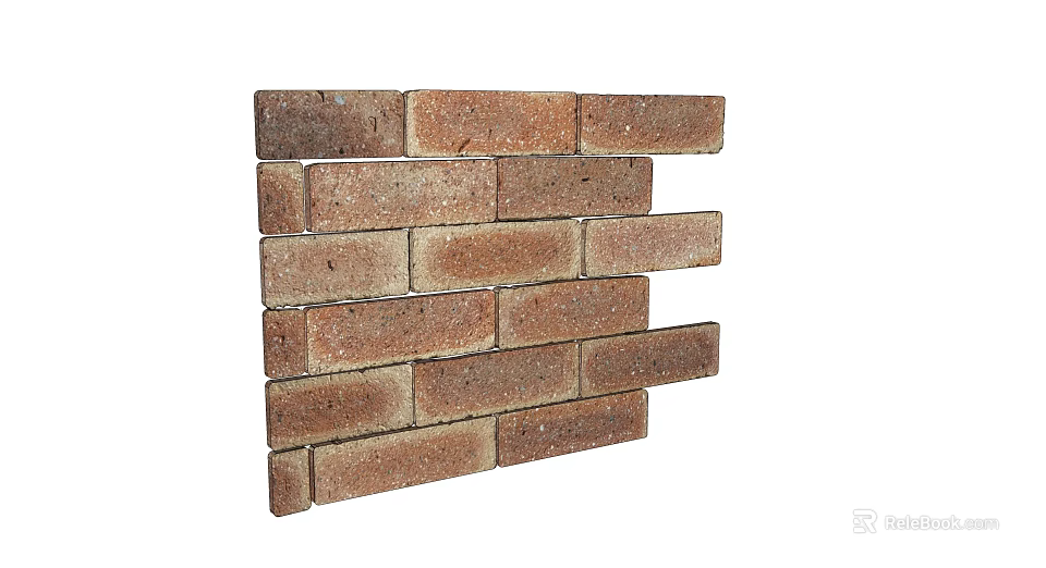 Brown Textured Brick Wall With Neatly Arranged Bricks For Interior Decoration 3d model 