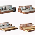 Wooden Storage Sofa Design With Multiple Drawers Soft Cushions And Modern Look