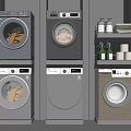 Modern Washing Machines With Sleek Designs And Various Colors For Home Laundry Use