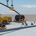Yellow Industrial Crane With Heavy Duty Reel And Machinery Components