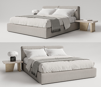 Modern Double Bed 3d model