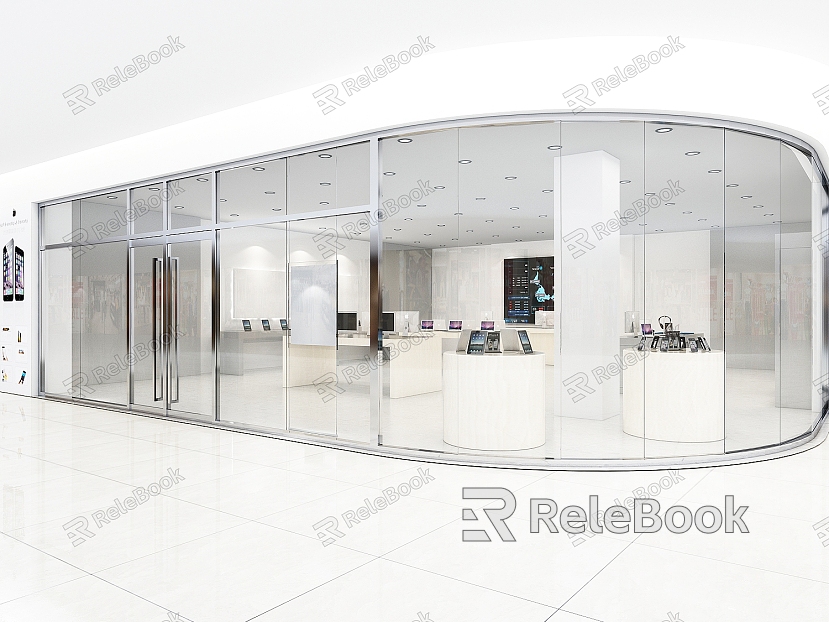 Modern Mobile Phone Store Shopping Mall Shop Facade Store Apple Mobile Phone Digital Store Counter Glass Door Booth Counter model