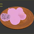 Colorful Fresh Fruits Arranged On Orange Ceramic Plate With Black Yellow And Red Varieties