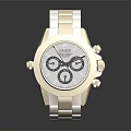 Luxury Chronograph Watch With Two Tone Stainless Steel Bracelet And White Dial
