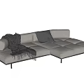 Modern Multiplayer Sofa Curved Sofa Shaped Sofa Leather Sofa 3d model