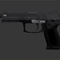 Modern HK Black Pistol With Sleek Metal Finish And Textured Grip